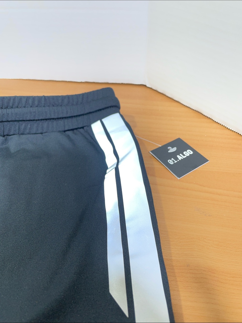ALGO Men’s Black Shorts with Silver Side Stripe
